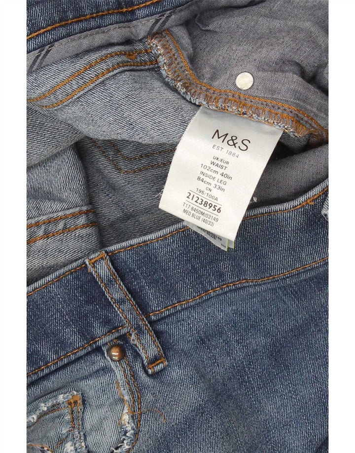 Jeans Marks & Spencer masculino regular fit reto W40 L33 algodão azul