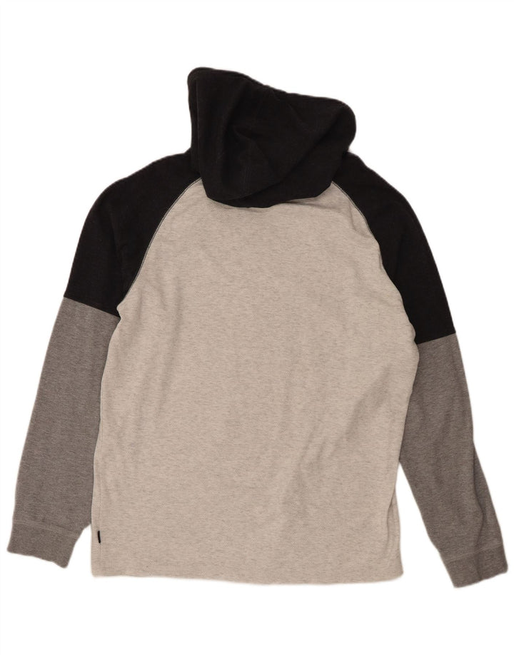 Rip Curl Top masculino com capuz manga comprida algodão colorblock cinza médio