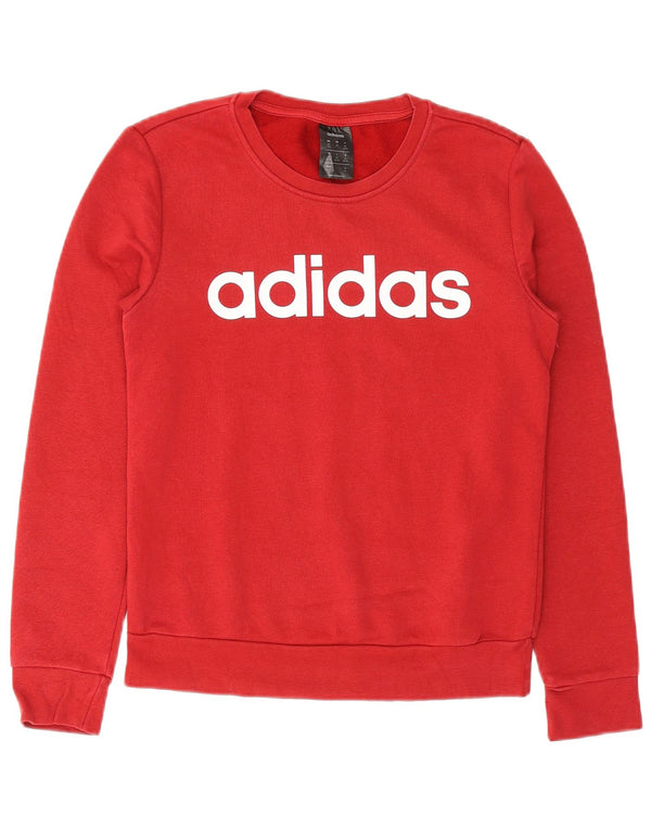 Adidas Womens Graphic Sweatshirt Jumper UK 4/6 XS Borgonha Algodão