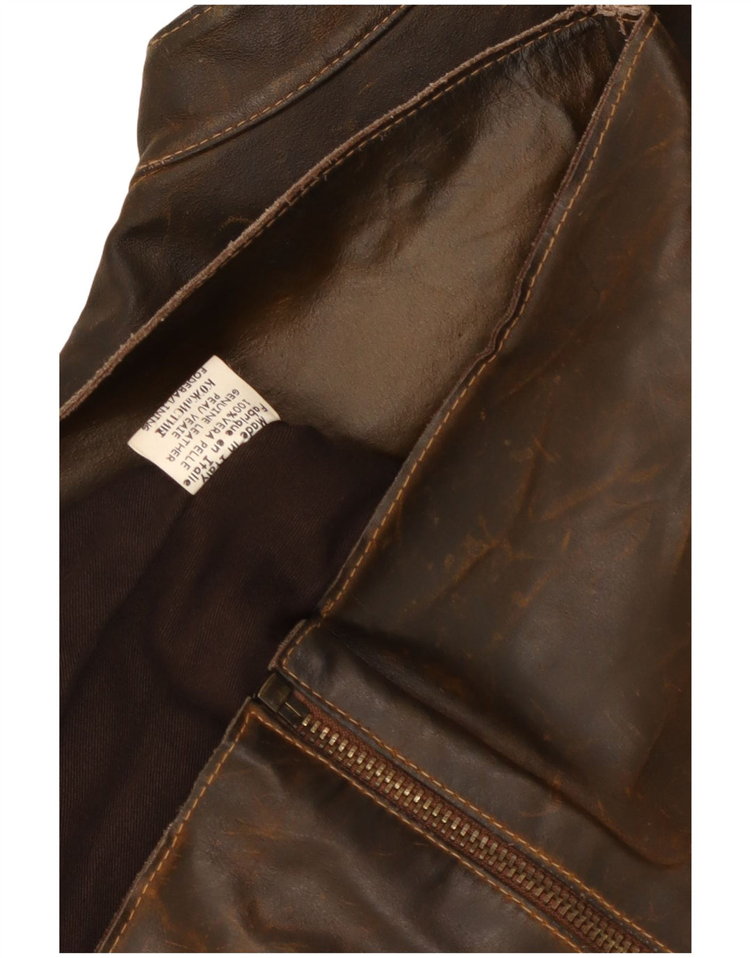 Jaqueta de couro masculina vintage Reino Unido 36 couro marrom pequeno
