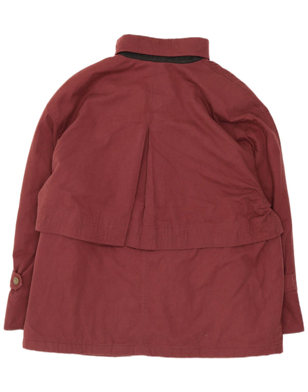 Casaco corta-vento de grandes dimensões para mulheres vintage Reino Unido 18 XL Borgonha Poliéster