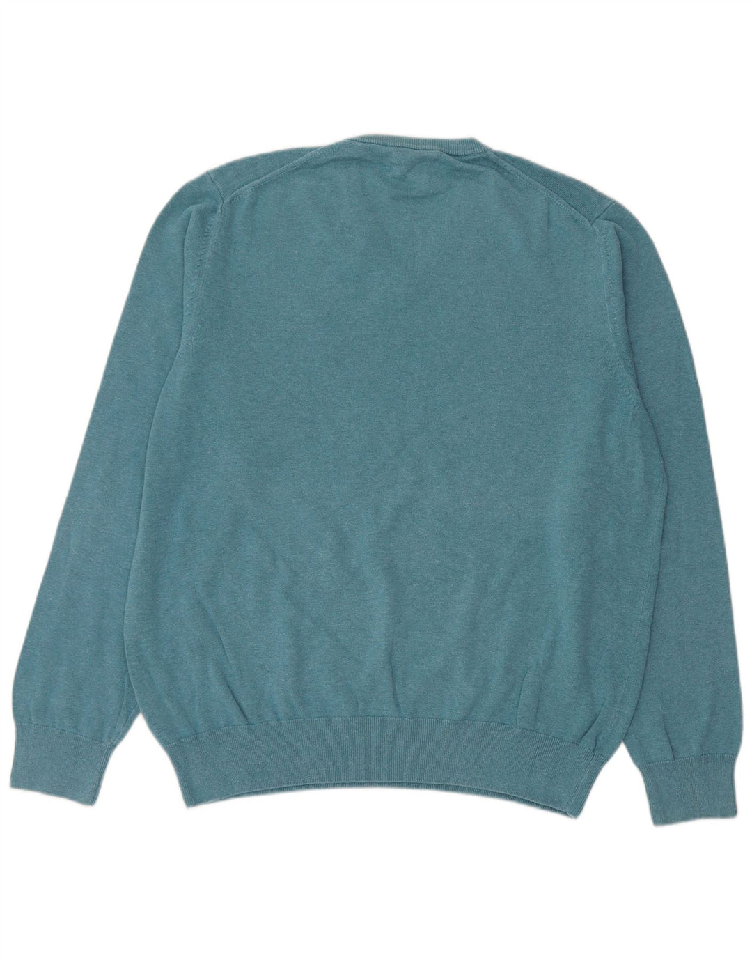 Suéter masculino Marks & Spencer com decote em V XL azul algodão