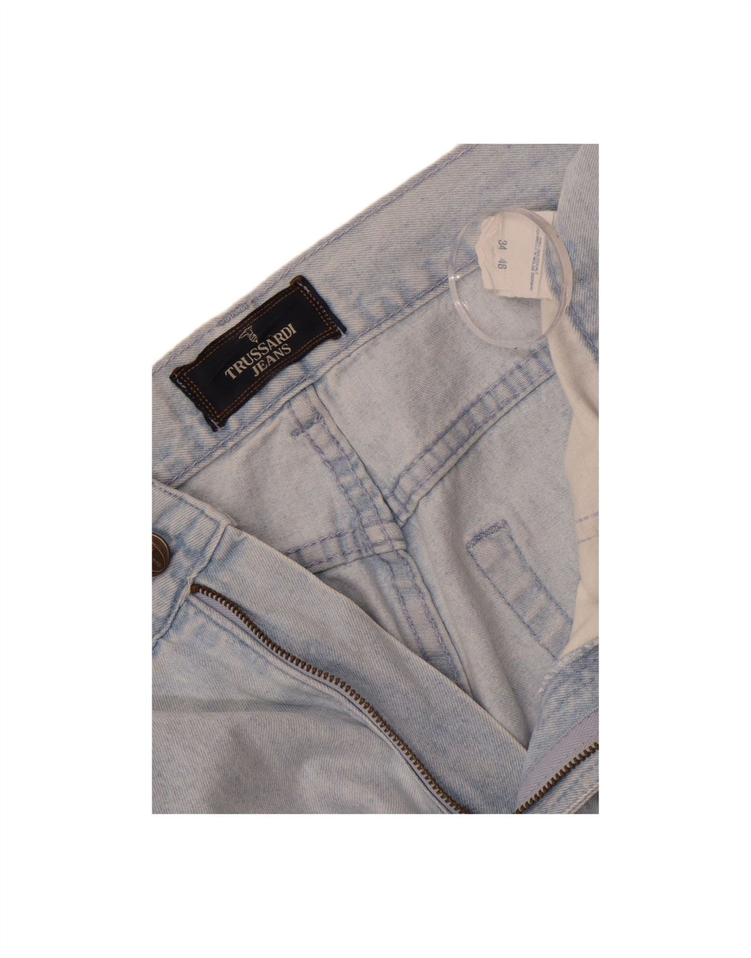 Jeans cônicos femininos TRUSSARDI W30 L29 algodão azul