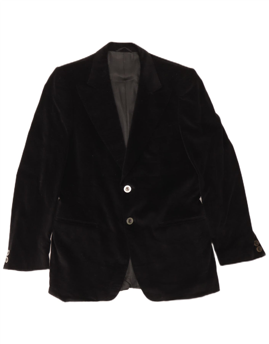 Jaqueta blazer masculina de veludo com 2 botões Issimo Reino Unido 36 pequena preta