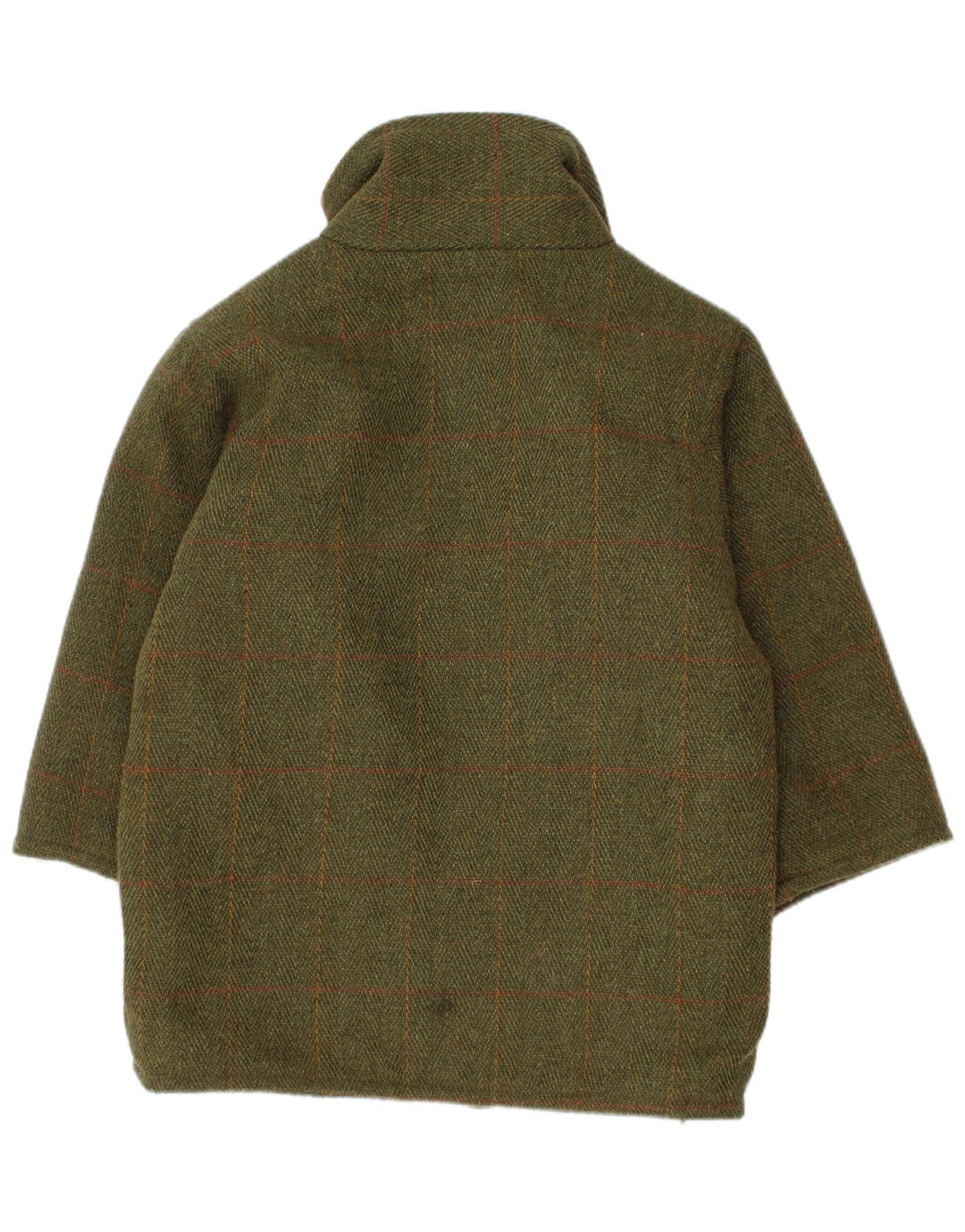 Sobretudo vintage para meninos 4-5 anos lã xadrez cáqui