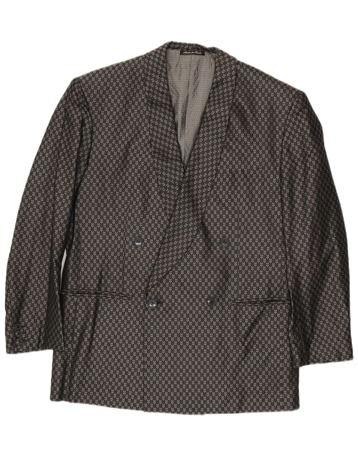 Jaqueta blazer masculina Pal Zileri com peito duplo IT 48 cinza médio geométrico