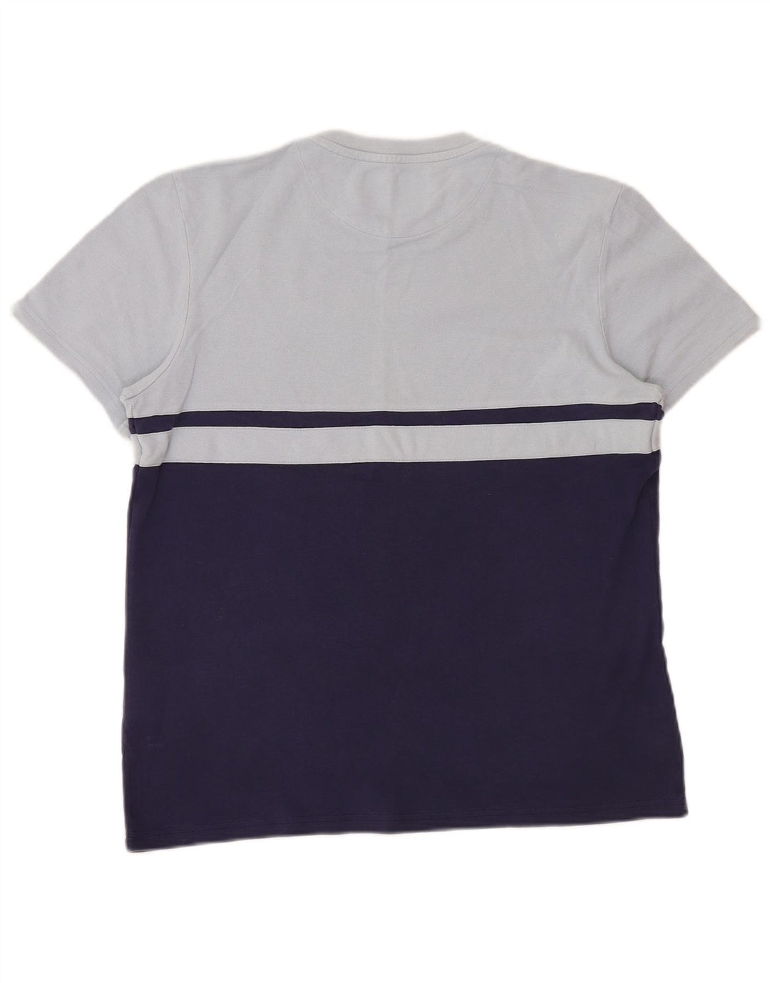 Camiseta masculina Lyle & Scott Top médio azul marinho algodão colorblock