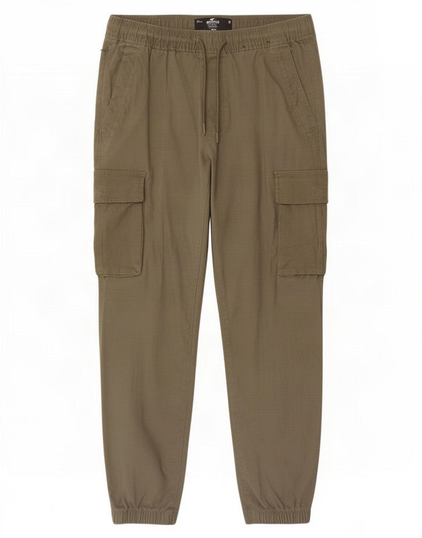 Hollister Mens Joggers Cargo Calças Médio W32 L28 Algodão Cáqui