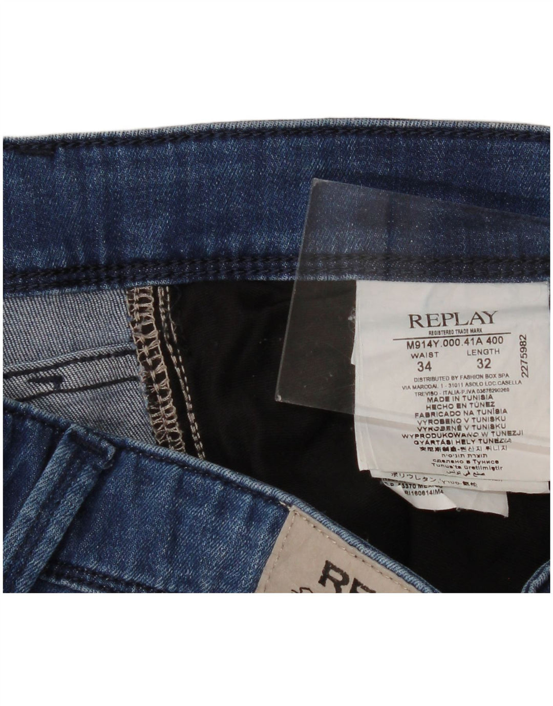 Replay Jeans Feminino Anbass Slim W34 L32 Azul Algodão
