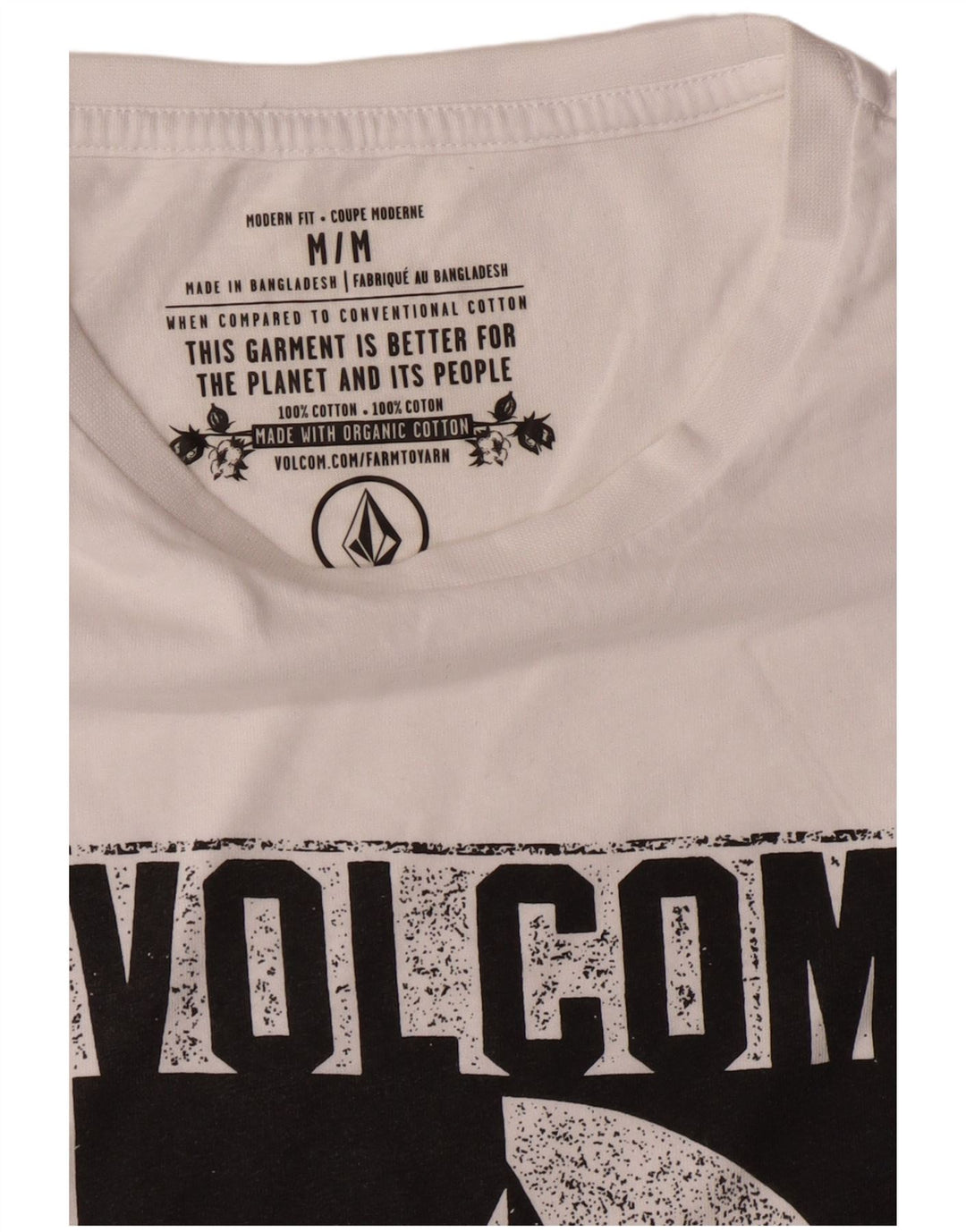 Camiseta masculina Volcom Modern Fit Graphic Top Médio Algodão Branco