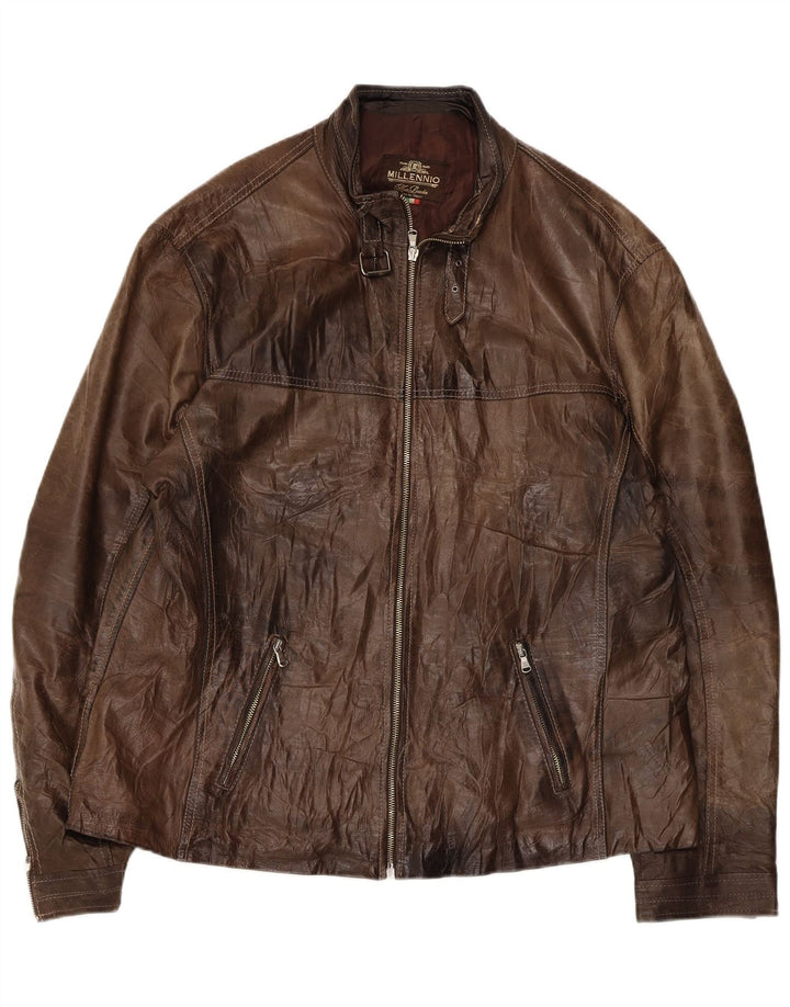 Jaqueta de couro masculina vintage Reino Unido 40 grande couro marrom
