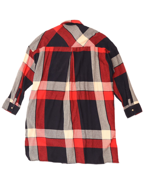 Vestido feminino Zara com camisa de flanela folgada Reino Unido 16 grande xadrez multicolorido