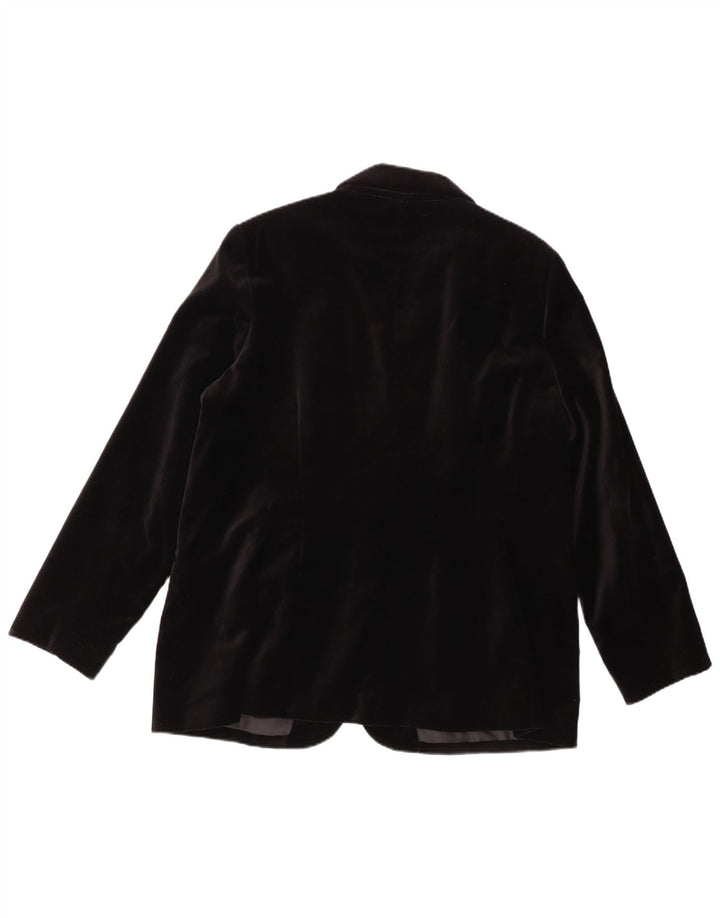 Jaqueta blazer feminina de veludo com 2 botões UK 22 3XL