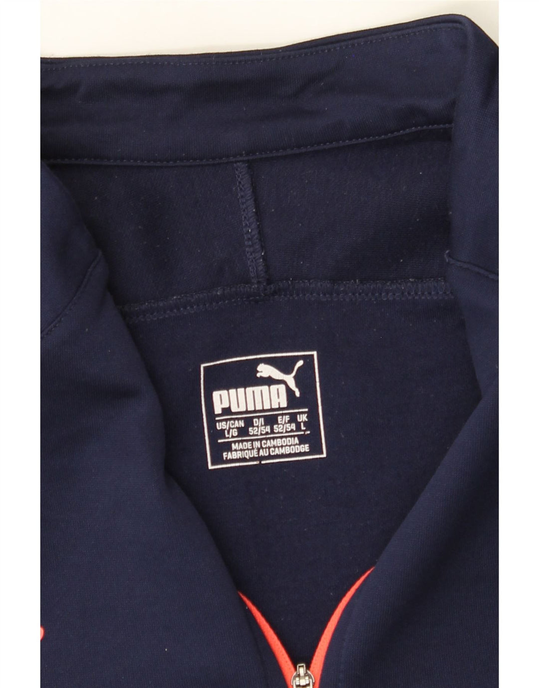 PUMA Mens Zip Neck Pullover Treino Top Grande Azul Marinho