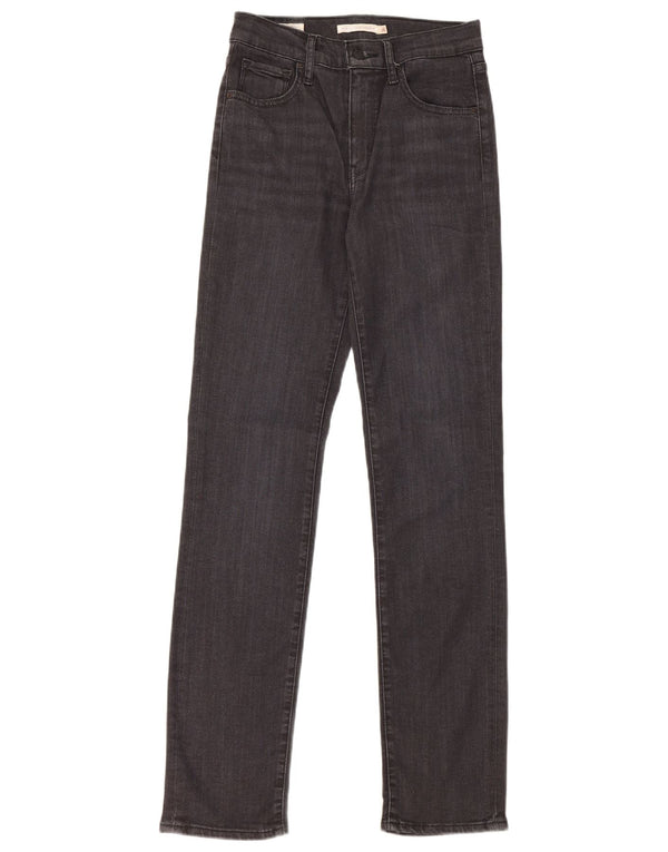 Calça jeans feminina Levi's 724 High Rise Straight W26 L32 preta Lyocell