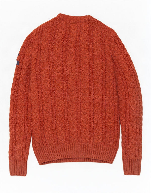 Suéter masculino Superdry com gola redonda e acrílico manchado marrom médio
