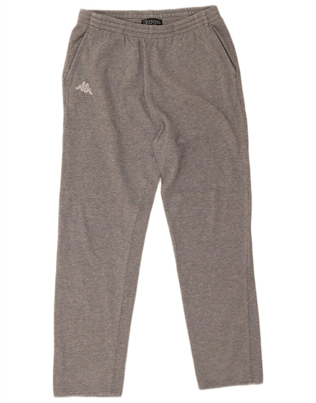 Calça de treino masculina Kappa XL cinza manchada de algodão
