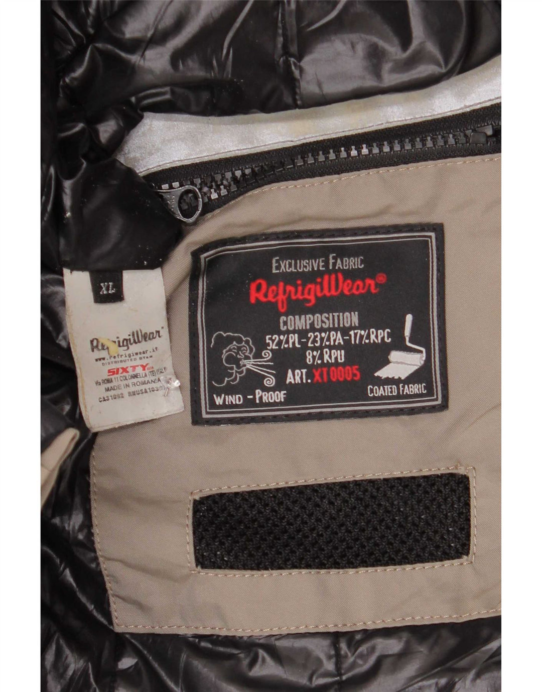 Jaqueta corta-vento masculina Refrigiwear Sixty UK 42 XL cinza poliéster