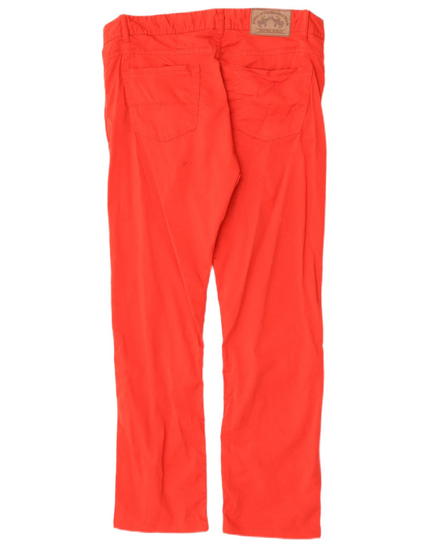 Calça feminina casual reta vintage IT 46 grande W34 L29 algodão vermelho