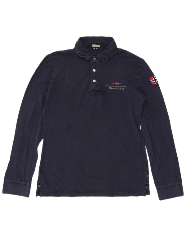Camisa polo masculina de manga comprida Napapijri grande azul marinho