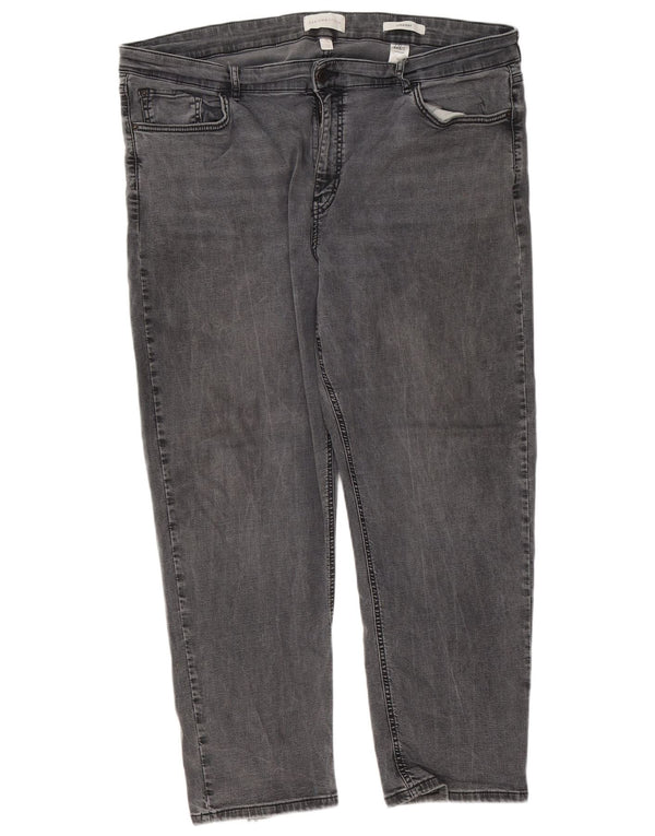 Calça jeans feminina Marks & Spencer Per Una Straight UK 22 3XL W42 L28 cinza