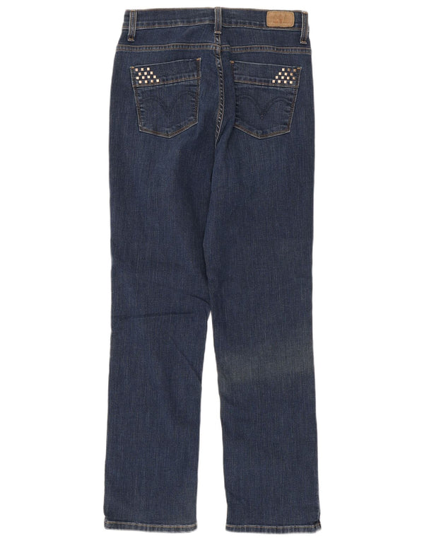 Calça jeans feminina Levi's 512 Straight US 10 grande W28 L29 azul marinho