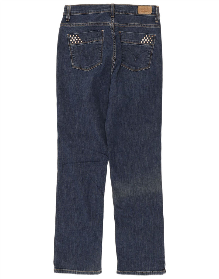 Calça jeans feminina Levi's 512 Straight US 10 grande W28 L29 azul marinho