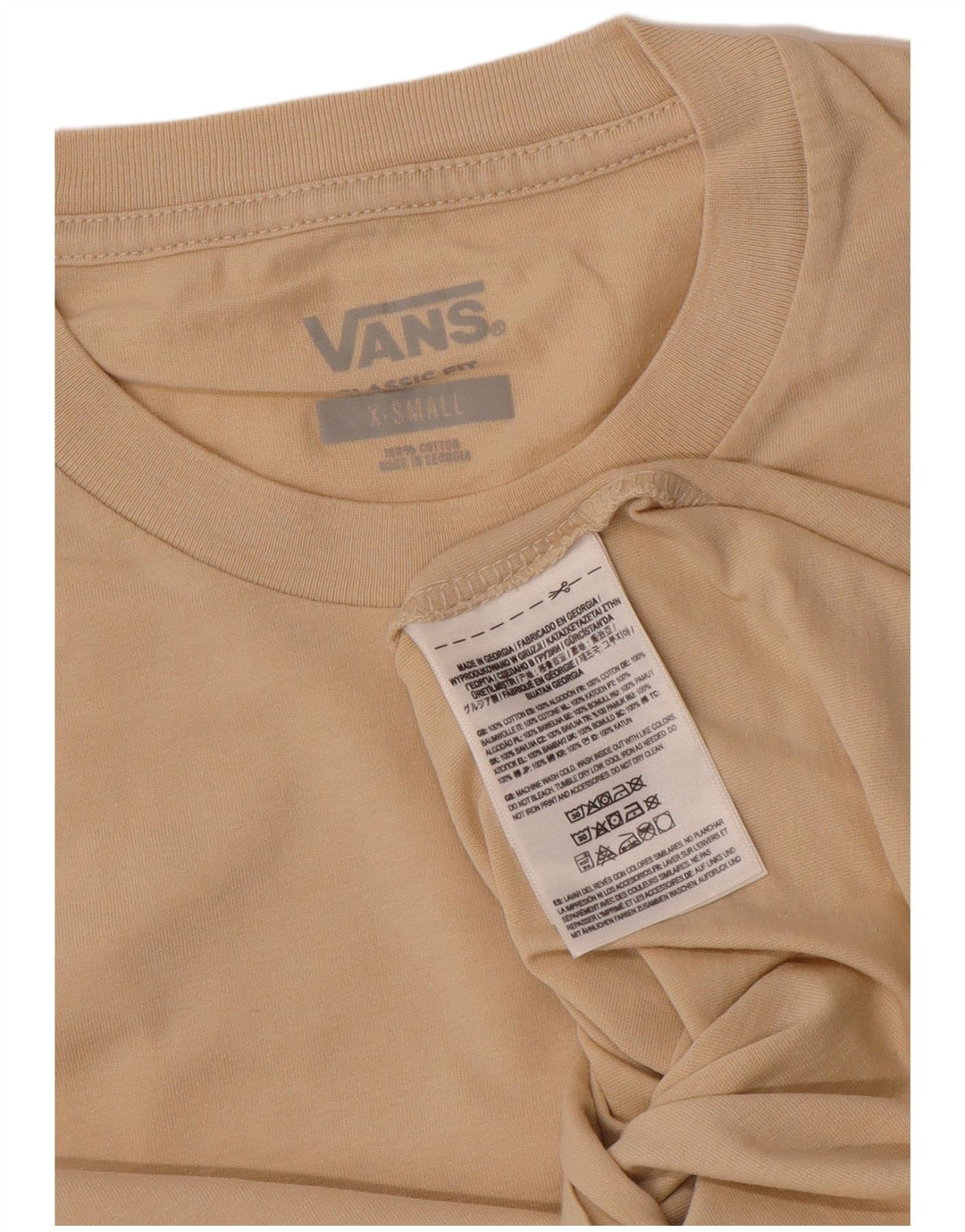 Camiseta VANS Masculina Classic Fit Top XS Algodão Bege