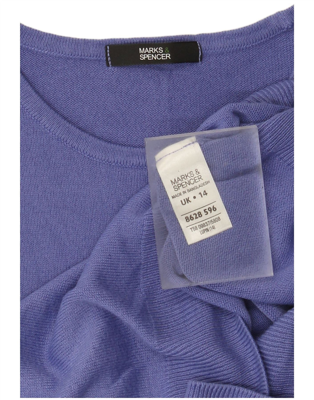 Suéter feminino Marks & Spencer com gola canoa Reino Unido 14 médio roxo