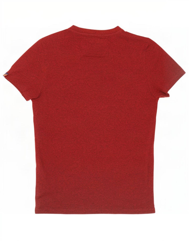 Camiseta masculina Superdry com estampa gráfica grande algodão manchado marrom