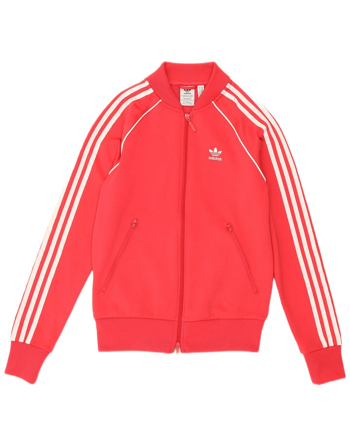 ADIDAS Womens Tracksuit Top Jacket UK 6 XS Rosa Algodão