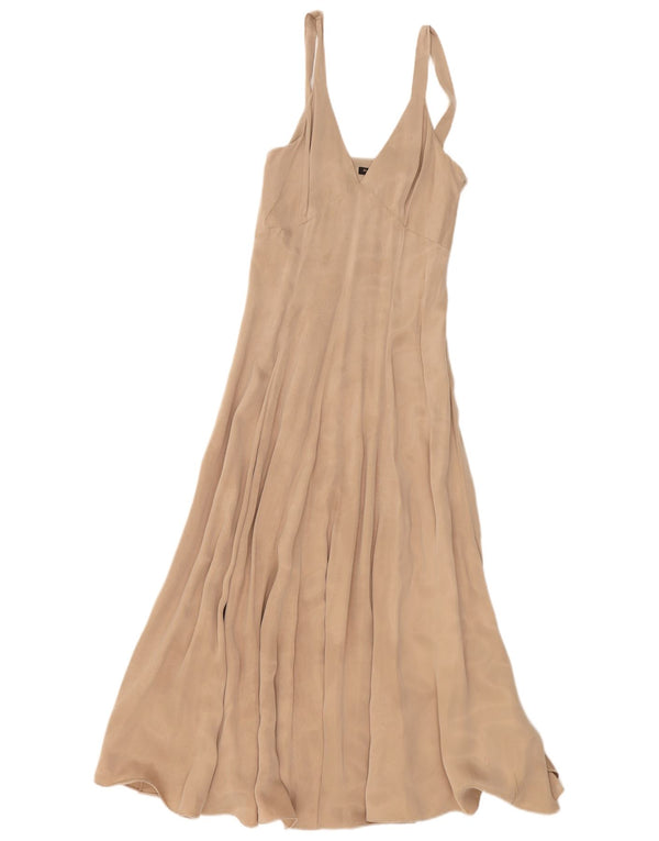 Vestido maxi feminino sem mangas Massimo Dutti EU 34 2XS poliéster bege