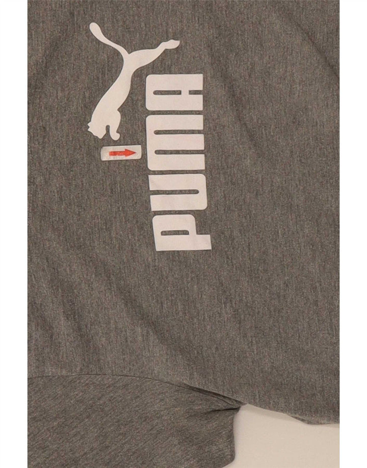 Puma Camiseta feminina gráfica Top UK 12 cinza médio manchado