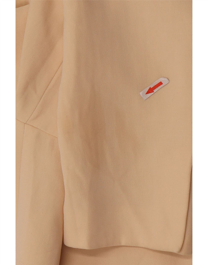 Jaqueta blazer oversized Zara feminina com 2 botões UK 10 poliéster bege pequeno