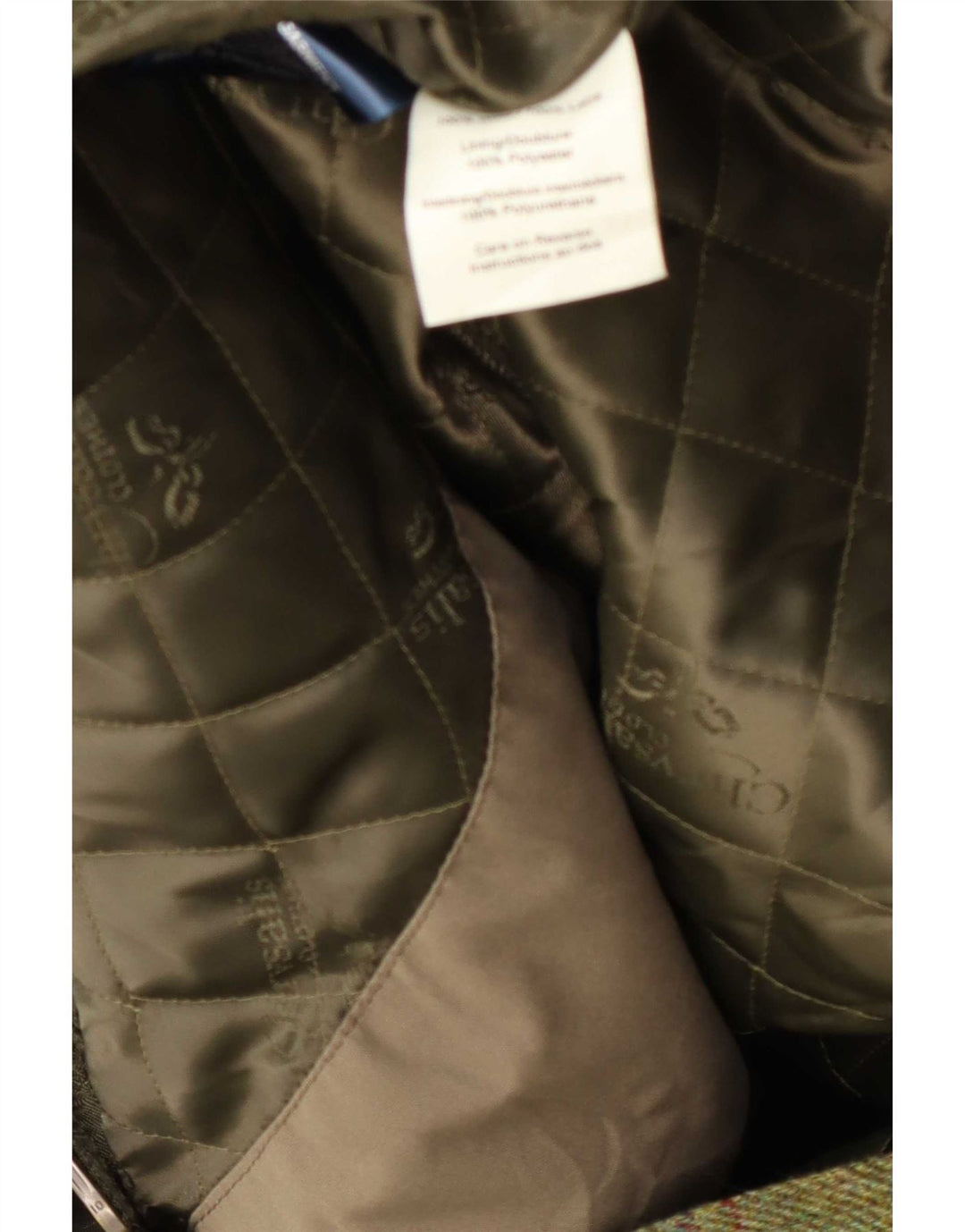 Jaqueta utilitária masculina Chrysalis UK 44 2XL lã xadrez cáqui
