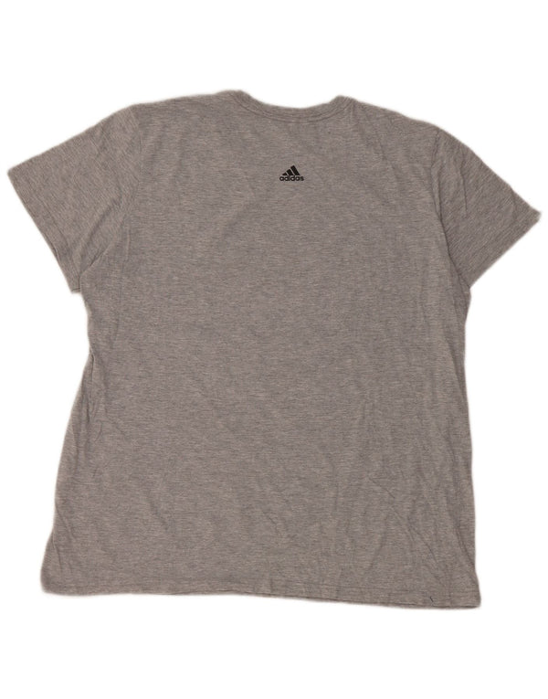 Adidas Camiseta Feminina Graphic Top UK 18 XL Cinza Flecked Algodão