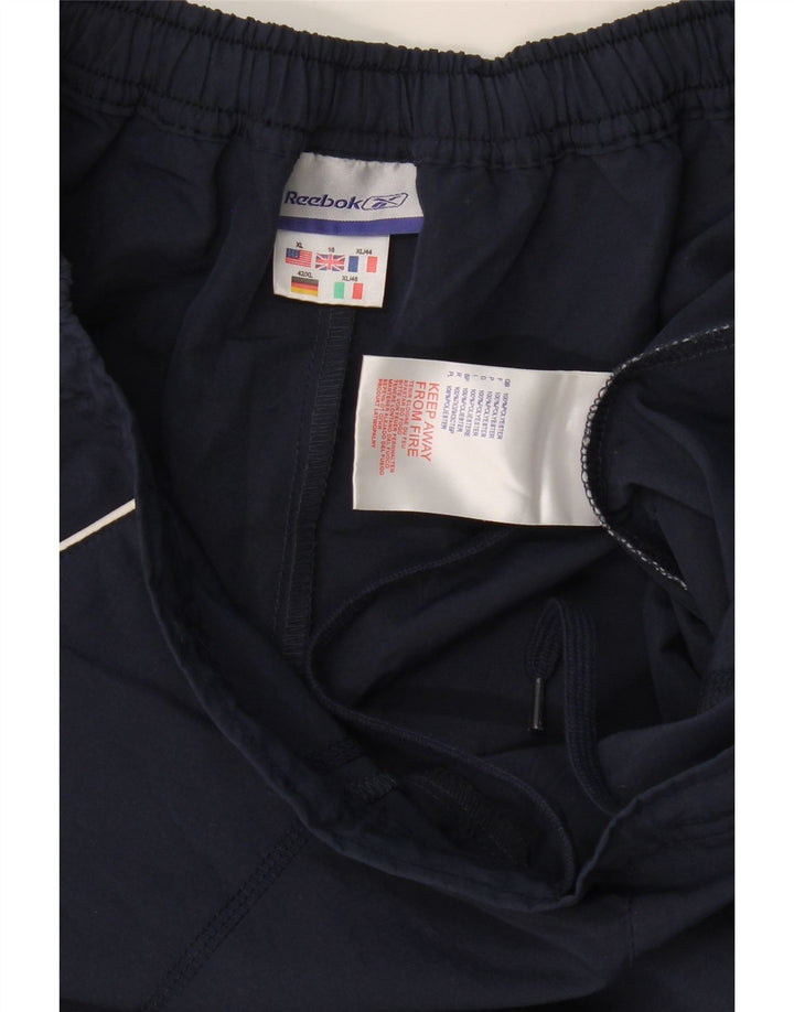 Calça de treino feminina Reebok Capri UK 18 XL azul marinho poliéster