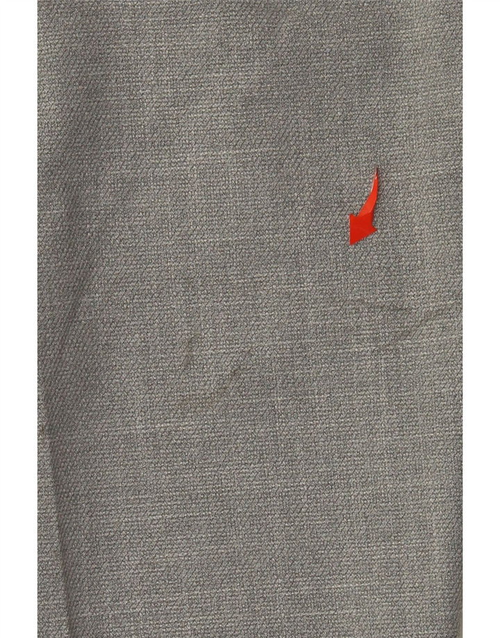 Calça feminina ZARA de terno reto EU 40 médio W30 L26 poliéster cinza