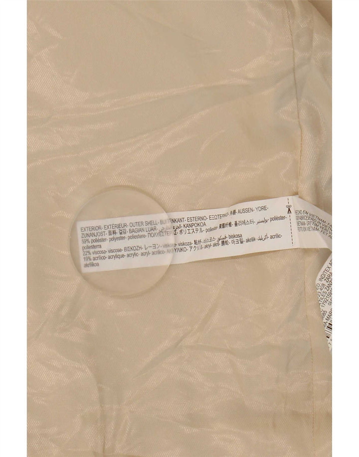 Sobretudo oversized feminino Zara UK 16 grande poliéster bege