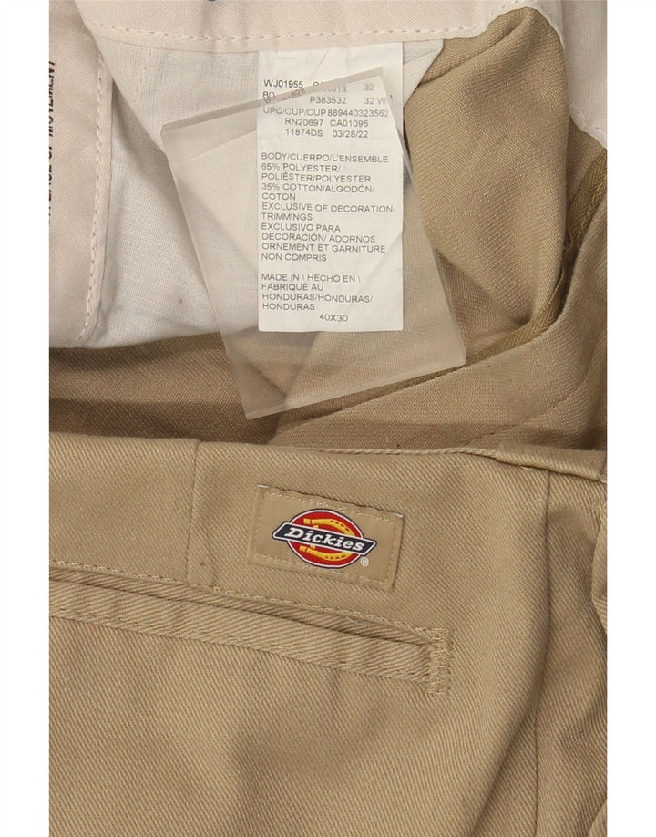 Calças Chino retas masculinas Dickies W40 L30 poliéster bege