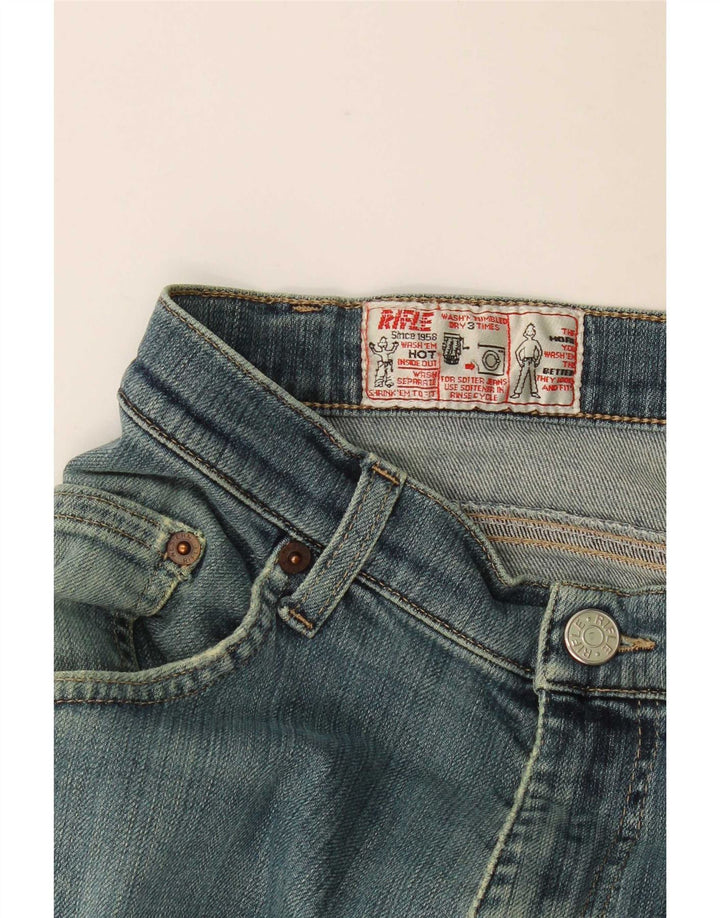 Rifle feminino jeans reto W32 L32 azul