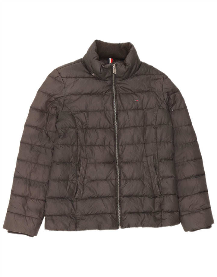 Jaqueta acolchoada feminina Tommy Hilfiger UK 14 poliéster preto médio