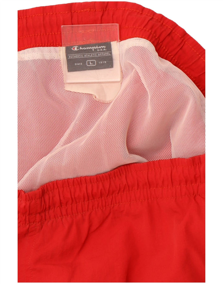 Shorts de natação masculino CHAMPION grande bloco colorido vermelho