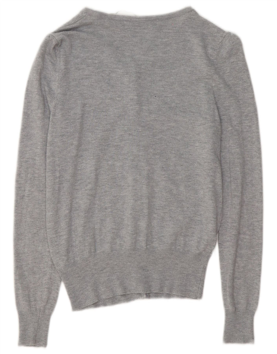 Suéter cardigã feminino Marks & Spencer Reino Unido 8 viscose manchada cinza pequena