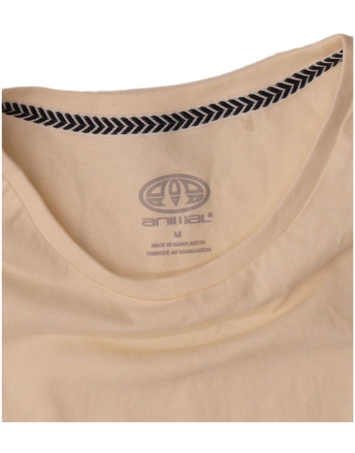 Animal Mens Graphic T-Shirt Top Médio Off White Algodão