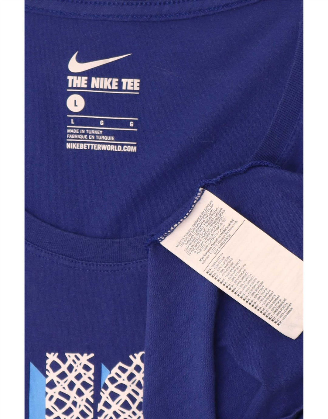 Camiseta Nike masculina gráfica top grande algodão azul