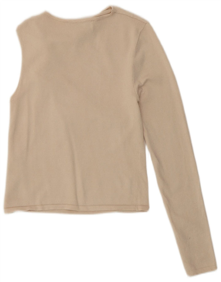 Zara Womens Crop One Ombro Top Reino Unido 8 Pequeno Bege Viscose