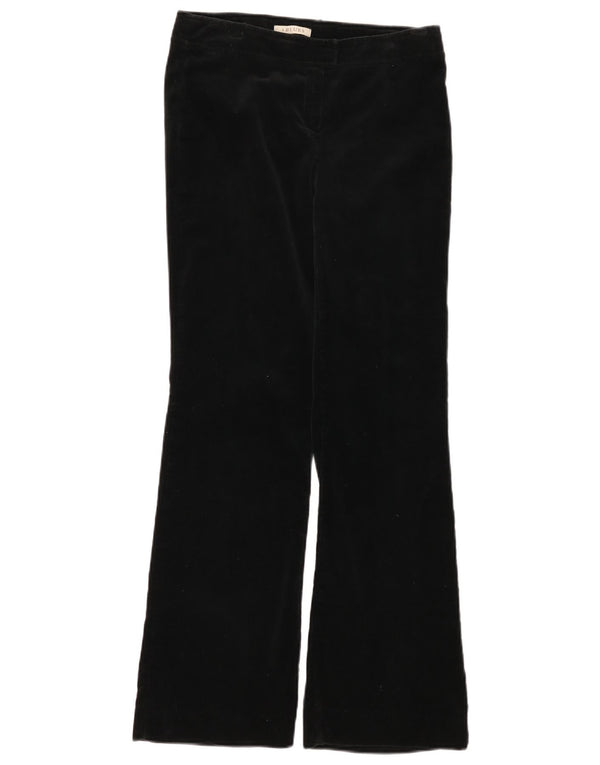 i Blues Womens Flare Casual Trousers UK 10 Small W30 L30 Black Cotton