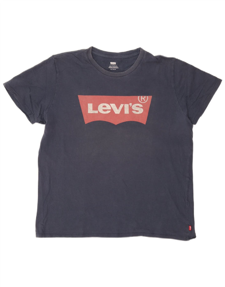 Camiseta gráfica masculina Levi's Top XL algodão azul marinho