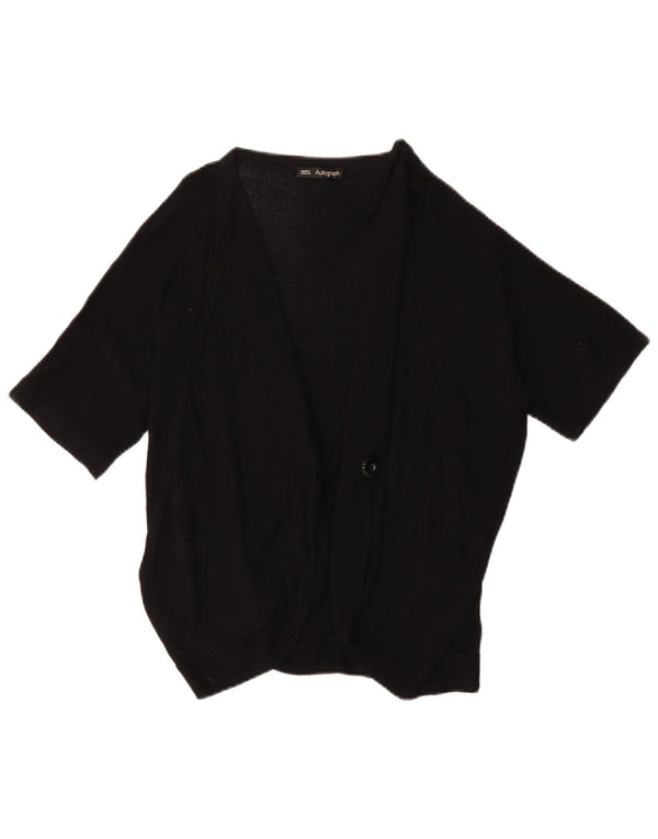 Suéter feminino Marks & Spencer Autograph Cardigan Reino Unido 16 grande preto